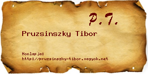 Pruzsinszky Tibor névjegykártya